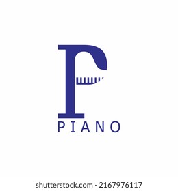 Piano Letter P Music Logo Design