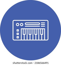 Piano line circle icon vector image. Can also be used for web apps, mobile apps and print media.