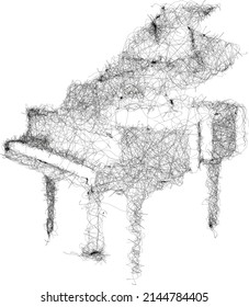 Piano Line Drawing Style Vector Design Stock Vector (Royalty Free