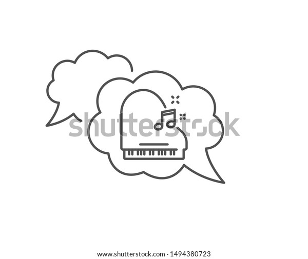 Piano Line Icon Chat Bubble Design Stock Vector Royalty Free