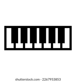 Piano line icon isolated on white background. Black flat thin icon on modern outline style. Linear symbol and editable stroke. Simple and pixel perfect stroke vector illustration.