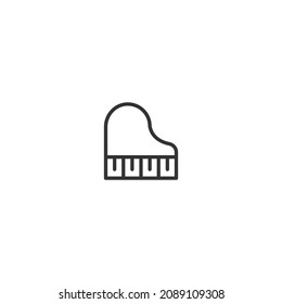 piano line icon, outline vector sign, pixel perfect icon