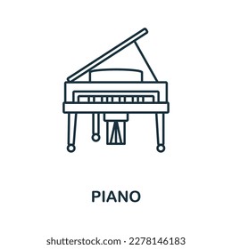 Piano line icon. Simple element from musical instruments collection. Creative Piano outline icon for web design, templates, infographics and more