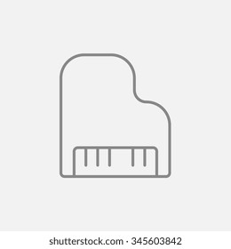 Piano line icon for web, mobile and infographics. Vector dark grey icon isolated on light grey background.