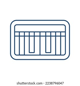 Icono universal de línea de piano ui ux símbolo de elemento.