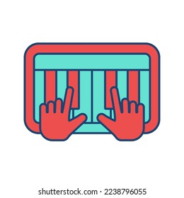 Piano line universal icon ui ux element sign.