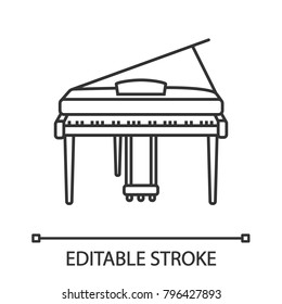 Piano linear icon. Thin line illustration. Fortepiano. Contour symbol. Vector isolated outline drawing. Editable stroke