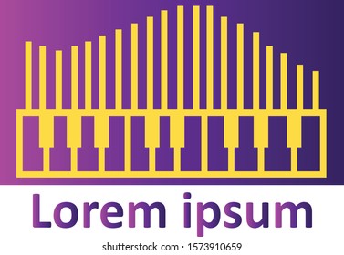 Piano and Lines Logo Vector Design