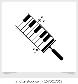 piano logo design inspiration, art and music logo design vector