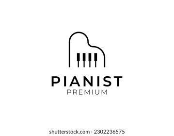 Piano logo design. Simple piano logo