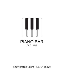 Piano Logo Design Template. Vector Illustration