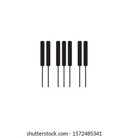 Plantilla de diseño de logotipo de piano. Ilustración vectorial