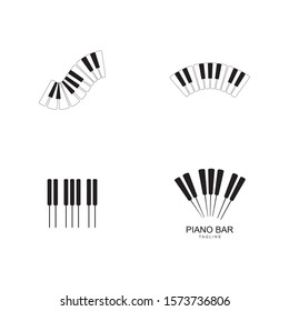 Piano Logo Design Template. Vector Illustration