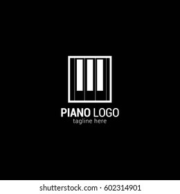 Piano Logo Design Template. Vector Illustration
