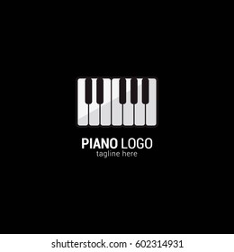 Piano Logo Design Template. Vector Illustration