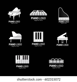 Piano Logo Design Template. Vector Illustration