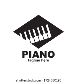 Piano logo design vector illustration

