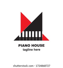 Piano logo design vector illustration 
