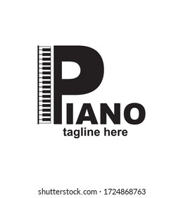 Piano logo design vector illustration 
