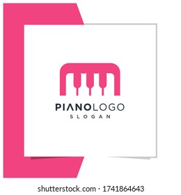 piano logo design vector premium