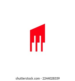 piano logo design vector sign