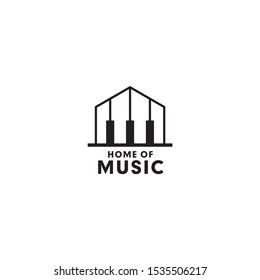 Piano logo design vector template