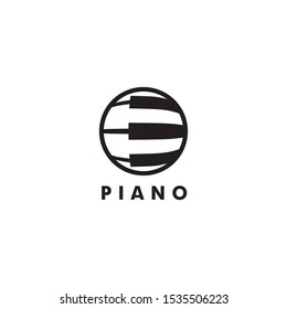 Piano logo design vector template