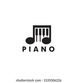 Piano logo design vector template