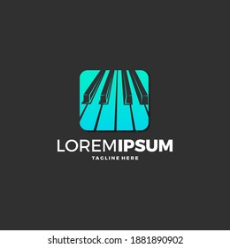 Piano logo graphic design vector template