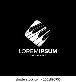 Piano logo graphic design vector template