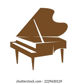 Ilustración del diseño del icono del logotipo del piano