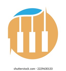 Piano logo icon design illustration