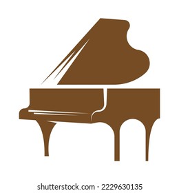 Ilustración del diseño del icono del logotipo del piano