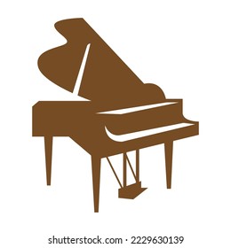 Ilustración del diseño del icono del logotipo del piano