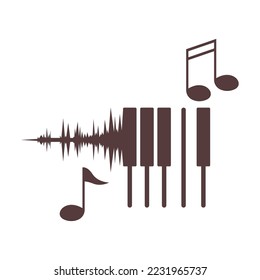 Piano logo icon design illustration
