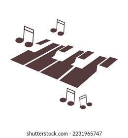 Piano logo icon design illustration