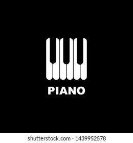 Piano logo icon design vector template