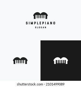 Piano logo icon flat design template