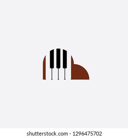 piano logo icon vector design element