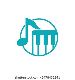 Piano logo icon vector illustration template