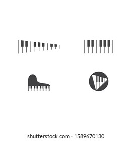 Piano logo icon vector ilustration template