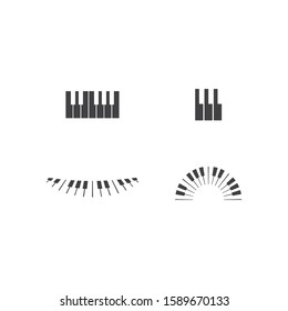 Piano logo icon vector ilustration template