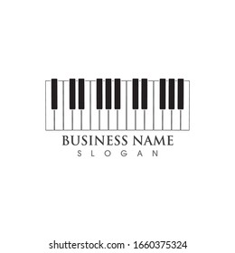 Piano logo icon vector ilustration template