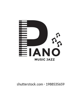 Piano logo icon vector template.