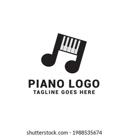 Piano logo icon vector template.