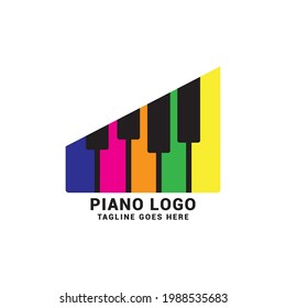 Piano logo icon vector template.