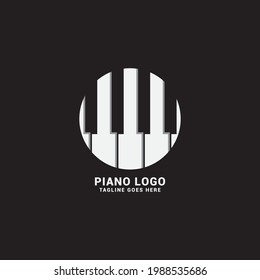 Piano logo icon vector template.