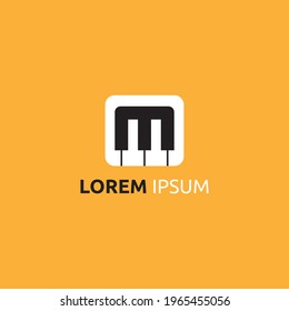 Piano logo with letter m inside