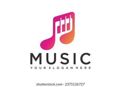 piano logo. music piano creative company. vector illustration