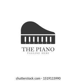 Piano logo template vector icon illustration design 
